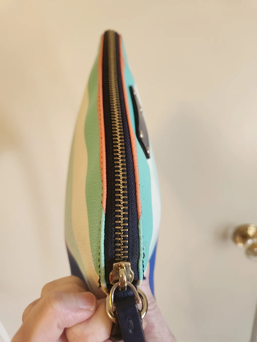 Kate Spade Striped Crossbody Bag in Mint, Navy & Coral
